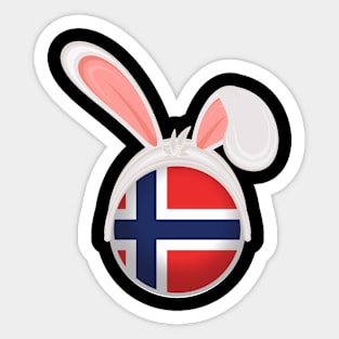 happy easter Norway bunny ears flag cute designs Sticker